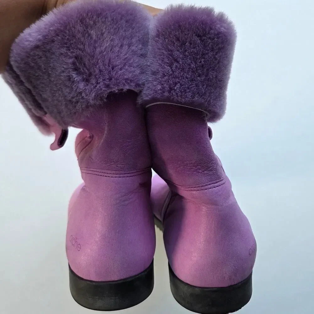 Arche Sherpskin Lavender Baokow Winter Boots Size 39 Size 8